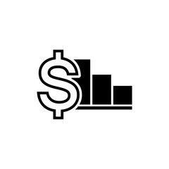 Economy crisis icon logo design isolated on white background