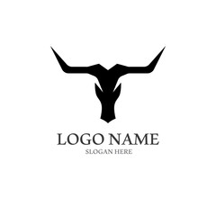 bull horn logo with template vector style.