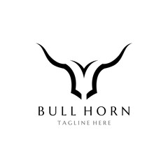 bull horn logo with template vector style.