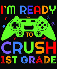 Back to school gaming t shirt design