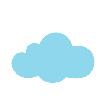 Animated Cloud Vector Cartoon for Weather Icon on White Background