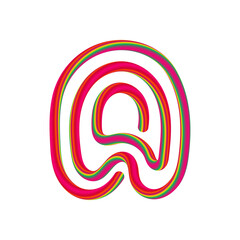 N letter with swirl candy. Vector candy and sugar font for bright logo, your application, sweet identity and more