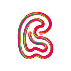 R letter with swirl candy. Vector candy and sugar font for bright logo, your application, sweet identity and more