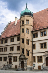 Fototapeta premium facade and detail of houses in the town of Rothenburg, Bavaria
