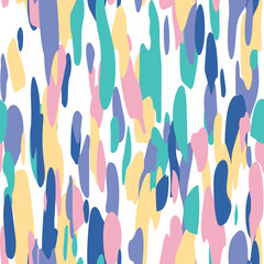 Seamless brush stroke pattern. Vector background with colorful paint. Template for wrapping paper, wallpaper, textile, card