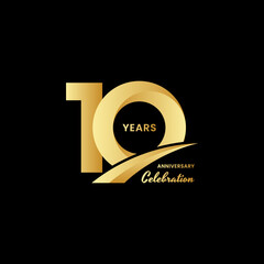 10 years anniversary celebrations logo design concept. Vector templates