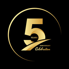 5 years anniversary celebrations logo design concept. Vector templates