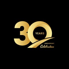 30 years anniversary celebrations logo design concept. Vector templates