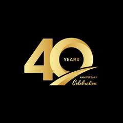 40 years anniversary celebrations logo design concept. Vector templates - obrazy, fototapety, plakaty