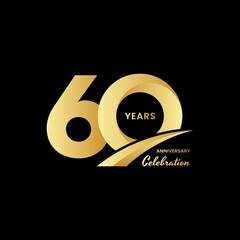 60 years anniversary celebrations logo design concept. Vector templates