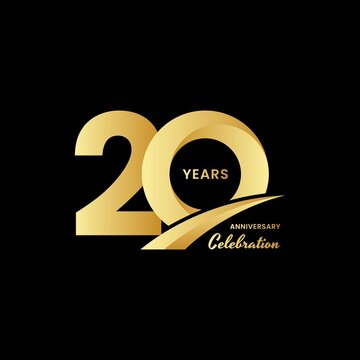 20 years anniversary celebrations logo design concept. Vector templates