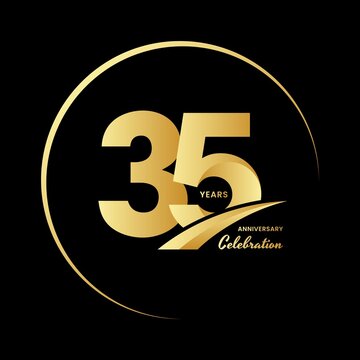 35 years anniversary celebrations logo design concept. Vector templates