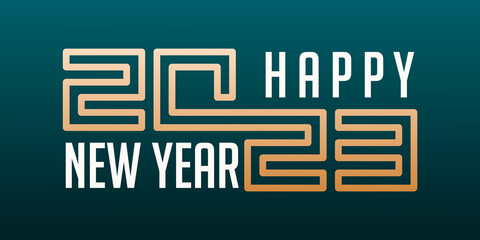 Obraz premium Happy New Year 2023 logo design. New year 2023 text design vector template.