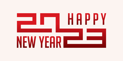 Happy New Year 2023 logo design. New year 2023 text design vector template.