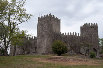 Fototapeta na wymiar Magnificent stone castle in Guimaraes, Portugal