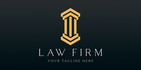 Pillar Vector Icon. Law Office Logo design Template