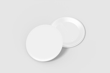 Realistic blank pin badge illustration for mockup. 3D Render.