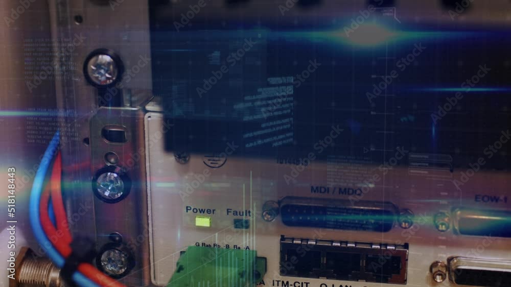 Poster animation of digital data processing over control panel