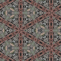 Fototapeta na wymiar Traditional carpet design with floral texture. Traditional Turkish pattern for throw pillow, rug, carpet, and fabric printing. Modern geometric floral design for textile, tiles, digital paper print