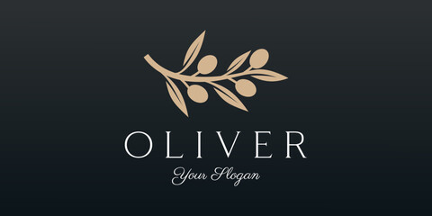Twig Olive Oil logo template icon design