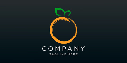 Vector orange logo in a modern brush style