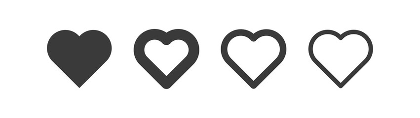 Heart shape icons. Set of pictogram hearts.