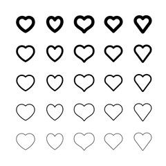 Heart vector icon collection. Hearts pictogram.