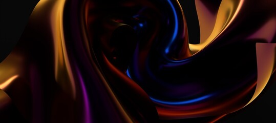 Plakat Abstract line fluid colors backgrounds. Trendy Vibrant Fluid Colors. 3d render