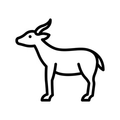 Fototapeta na wymiar Antelope Icon. Line Art Style Design Isolated On White Background