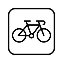 Bicycle Icon. Line Art Style Design Isolated On White Background