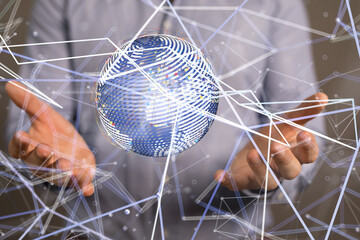 digital earth connection concept 3d.