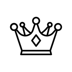 Crown Icon. Line Art Style Design Isolated On White Background