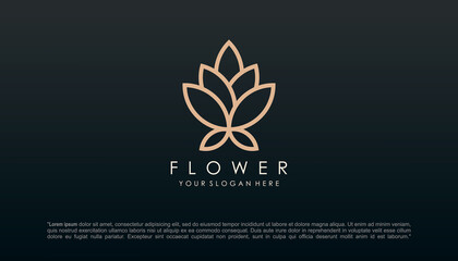 Lotus flower yoga logo design vector.