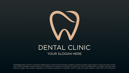 dental clinic tooth logo design vector illustration.