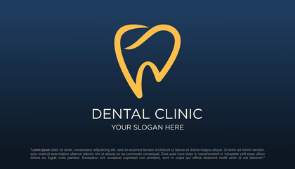 Dental Clinic Logo Tooth abstract design vector template - obrazy, fototapety, plakaty