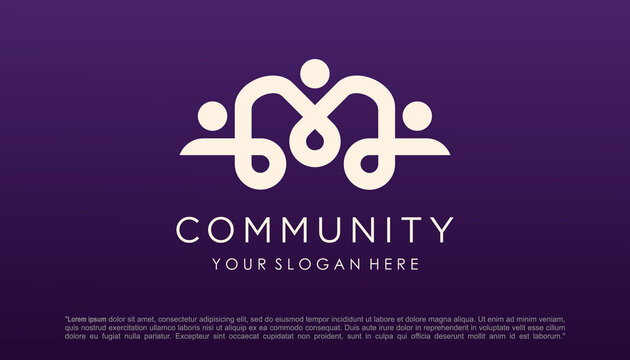 People community logo vector design. logo template can represent unity and solidarity in group