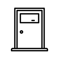 Door Icon. Line Art Style Design Isolated On White Background