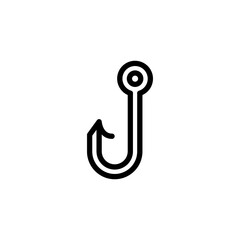 Fishhook Icon. Line Art Style Design Isolated On White Background
