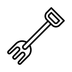 Fork Icon. Line Art Style Design Isolated On White Background