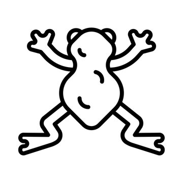 recommend clip art: Frog Icon. Line Art Style Design Isolated On White Background