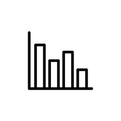Graph Icon. Line Art Style Design Isolated On White Background