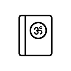 Hinduism Icon. Line Art Style Design Isolated On White Background