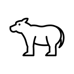 Hippo Icon. Line Art Style Design Isolated On White Background