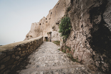 Italy, July 2022: architectural and naturalistic details on the island of San Nicola in the...