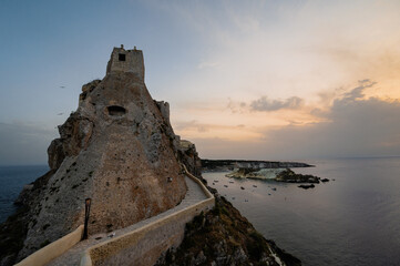 Italy, July 2022: architectural and naturalistic details on the island of San Nicola in the...