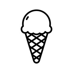 Fototapeta na wymiar Icecream Icon. Line Art Style Design Isolated On White Background