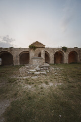 Fototapeta na wymiar Italy, July 2022: architectural and naturalistic details on the island of San Nicola in the archipelago of the Tremiti Islands in Puglia 