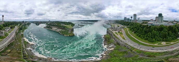 Panoramic view of Niagara Falls, Ontario, Canada
