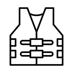 Lifejacket Icon. Line Art Style Design Isolated On White Background