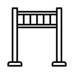 Monkey Bars Icon. Line Art Style Design Isolated On White Background